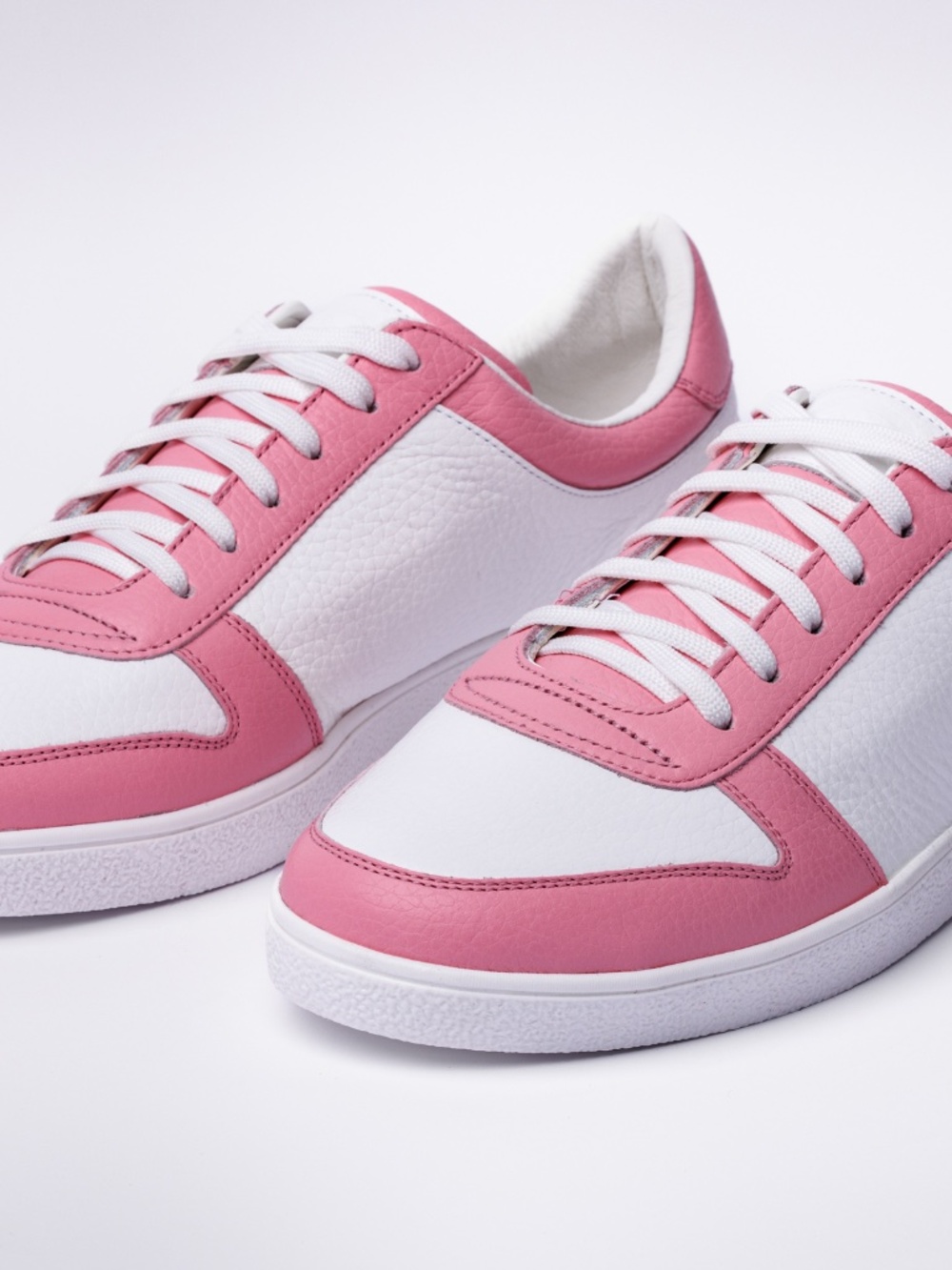 Club Shoes Relics Woman Leather Sneaker White-Pink "Miami" - Picture 2 of 5